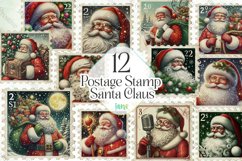 Postage Stamp Santa Claus Clipart Product Image 1