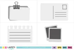 Postcard clipart with stamp outline, address lines and divided writing area