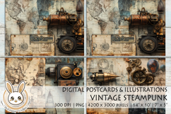 Vintage Steampunk | Postcard | Scrapbooking | Clipart Product Image 1