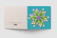 3D Mandala Bouquet of tulips. Cut svg Product Image 3