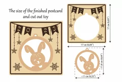 Christmas card craft/ball with a bunny 4/Laser cut/SVG Product Image 2