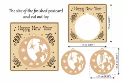 New Year's card Christmas tree toy with a bunny 5/Laser cut Product Image 2
