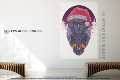Eerie Owl Father Christmas Fantasy Creepy Xmas Graphic Set Product Image 3