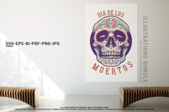 Mystical Mexican Skulls With Flowers and Alien Art Set Product Image 3