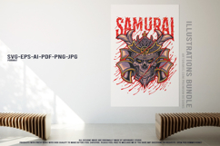 Spooky Samurai Skull Halloween Mask Pumpkin Horror Set Product Image 3