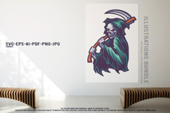 Evil Skull Reaper Creepy Figures Illustration Product Image 3
