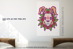 Day Of The Dead Animal Horror With Roses Illustrations Product Image 4