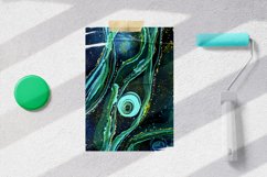Fluid Alcohol Ink, Emerald alcohol ink, Blue ink textures, Product Image 6