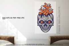 Unique skull set tooth sugar flaming warrior biker wings Product Image 3