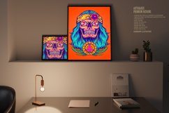 Groovy skull with bohemian cannabis symbol Product Image 3