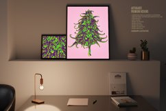 Vintage cannabis sativa flower bud in botanical style Product Image 3
