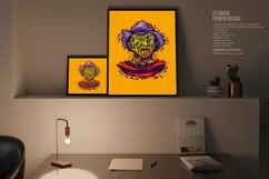 Creepy zombie freddy face bloody melting logo cartoon SVG Product Image 3