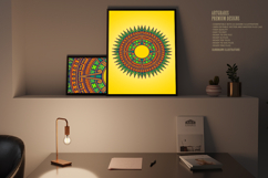 Ornamental Sunburst Cannabis With Detailed Geometric Element Product Image 3