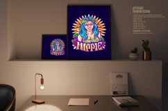 Bohemian girl radiating happiness smile flower child Product Image 3