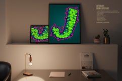 Intriguing monogram letter initial J with realistic cannabis Product Image 2