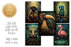 Dark Jungle Animals Postcard and Poster Print Set Product Image 3