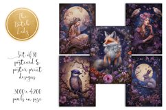 Purple Night Garden Postcard and Poster Print Set Product Image 4