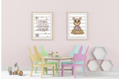 Baby bear watercolor poster &amp; quotes for nursery room decor Product Image 2