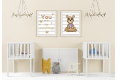 Baby bear watercolor poster &amp; quotes for nursery room decor Product Image 3