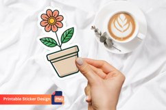 Flower Pot Sticker, Gardening Sticker, Houseplant Sticker Product Image 1