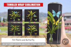 Pot Plants and Butterfly Tumbler Sublimation Wrap Product Image 1