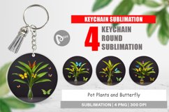 Keychain Pot Plants and Butterfly Product Image 1