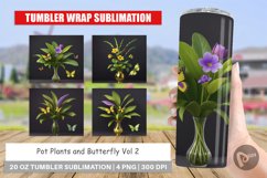 Pot Plants and Butterfly Tumbler Sublimation Wrap Product Image 1