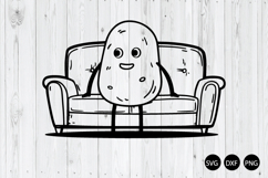 Couch Potato SVG, Cartoon Couch Potato SVG, Happy Potato SVG Product Image 1