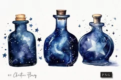 Watercolor Potions Clipart | Watercolor Halloween PNG Product Image 1
