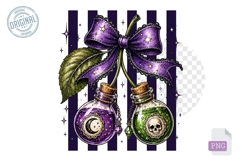 Potion Bottle Cherry Halloween Bow PNG Clipart Design Product Image 1