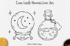 Crystal Ball and Potion Bottle SVG, Witchy Celestial Lineart Product Image 1
