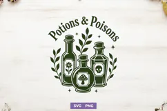 Potions And Poisons SVG, Apothecary PNG, Vintage Potion Product Image 1