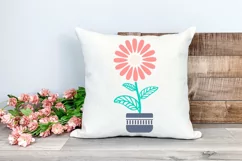 Potted Flower SVG Design. This Flowerpot PNG Illustration is Compatible with Cricut and Silhouette Cutting Machines