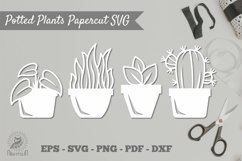 Potted Plants Papercut SVG Product Image 1