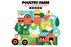 10 Poultry Farming Illustration Product Image 1