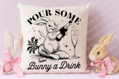 Bunny Champagne Party SVG, Easter Cheers SVG Design Product Image 4