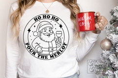 Ho Ho Ho Pour The Merlot - Santa Wine Club Christmas SVG PNG Product Image 2