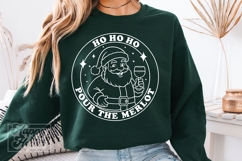 Ho Ho Ho Pour The Merlot - Santa Wine Club Christmas SVG PNG Product Image 4