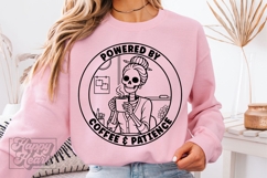 Powered By Coffee and Patience SVG PNG - Skeleton Teacher Product Image 2