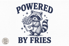 Powered By Fries SVG, Funny Raccoon Design Product Image 2