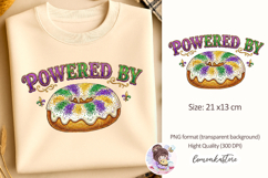 Mardi Gras Funny Quote PNG | Powered By King Cake Product Image 1