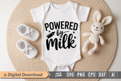 Powered by Milk SVG | Baby SVG | Newborn SVG Product Image 1