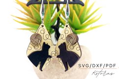 Cat and Wool Earring 2 Layered Digital Download Product Image 1