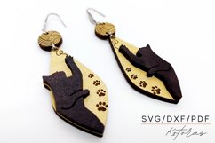 Cat and Wool Earring 2 Layered Digital Download Product Image 2