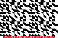 SVG Polygonal Mosaic, Seamless Pattern, Black White Digital Product Image 1