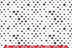 SVG Black Stars, Random sizes, Seamless pattern Product Image 1