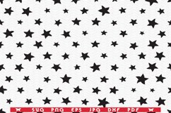SVG Black Stars, Random sizes, Seamless pattern Product Image 1