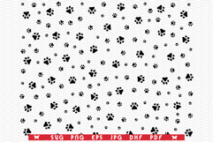 SVG Dog Footprints, Seamless wallpaper SVG, digital clipart Product Image 1