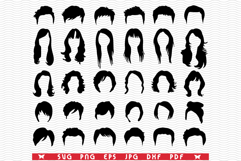 SVG Hairstyles, Black Templates, Digital clipart Product Image 1