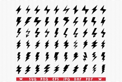 LSVG Flash lighting, Black Silhouettes, Digital clipart Product Image 1